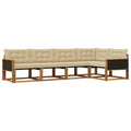 Outdoor-Sofagarnitur mit Kissen 5 pcs Natur und Beige