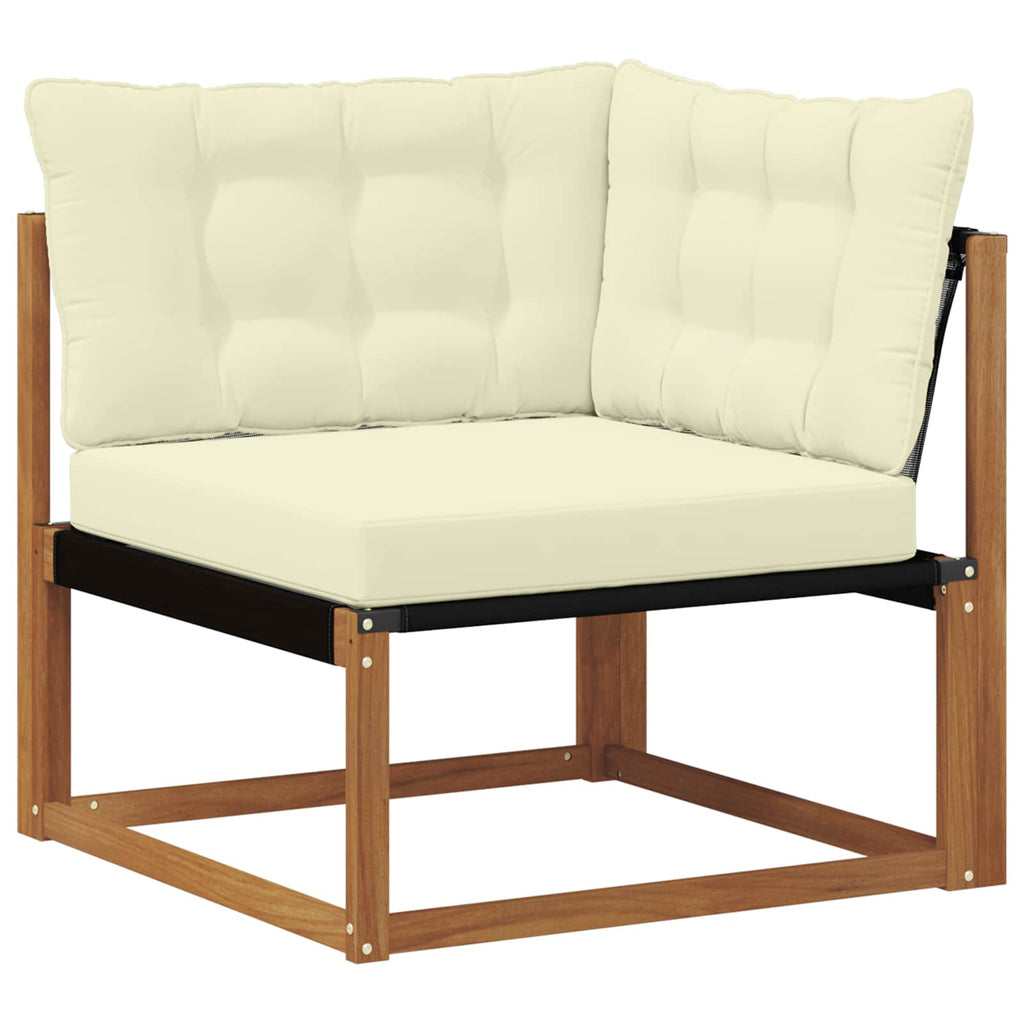Outdoor-Sofagarnitur mit Kissen 5 pcs Natur und Creme