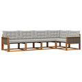 Outdoor-Sofagarnitur mit Kissen 5 pcs Natürlich und Hellgrau