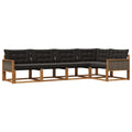 Outdoor-Sofagarnitur mit Kissen 5 pcs Natürlich und Schwarz