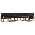 Outdoor-Sofagarnitur mit Kissen 5 pcs Natürlich und Schwarz