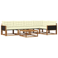 Outdoor-Sofagarnitur mit Kissen 6 pcs Natur und Creme