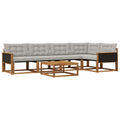 Outdoor-Sofagarnitur mit Kissen 6 pcs Natürlich und Hellgrau