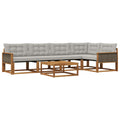 Outdoor-Sofagarnitur mit Kissen 6 pcs Natürlich und Hellgrau