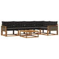 Outdoor-Sofagarnitur mit Kissen 6 pcs Natürlich und Schwarz
