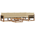 Outdoor-Sofagarnitur mit Kissen 6 pcs Natur und Beige