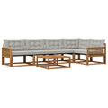 Outdoor-Sofagarnitur mit Kissen 6 pcs Natürlich und Hellgrau