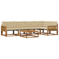 Outdoor-Sofagarnitur mit Kissen 6 pcs Natur und Beige