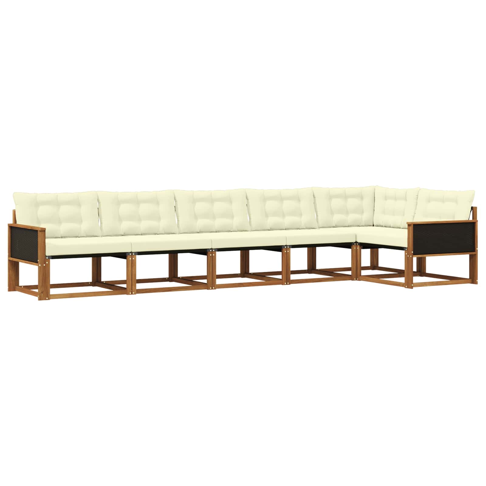 Outdoor-Sofagarnitur mit Kissen 6 pcs Natur und Creme