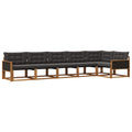 Outdoor-Sofagarnitur mit Kissen 6 pcs Natürlich und Schwarz