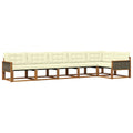 Outdoor-Sofagarnitur mit Kissen 6 pcs Natur und Creme