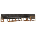 Outdoor-Sofagarnitur mit Kissen 6 pcs Natürlich und Schwarz