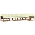 Outdoor-Sofagarnitur mit Kissen 6 pcs Natur und Creme