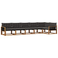 Outdoor-Sofagarnitur mit Kissen 6 pcs Natürlich und Schwarz