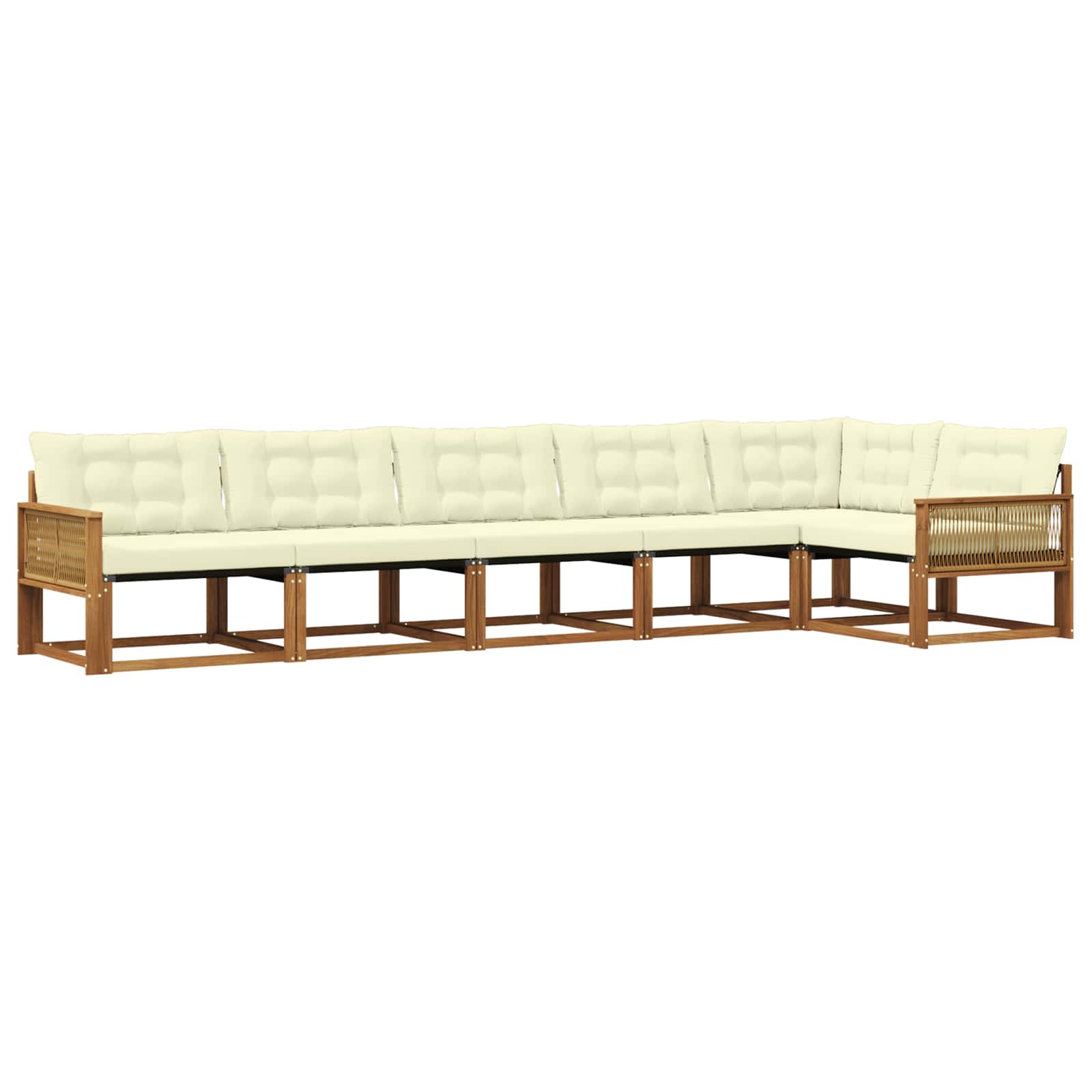 Outdoor-Sofagarnitur mit Kissen 6 pcs Natur und Creme