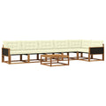 Outdoor-Sofagarnitur mit Kissen 7 pcs Natur und Creme