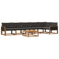 Outdoor-Sofagarnitur mit Kissen 7 pcs Natürlich und Schwarz