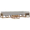 Outdoor-Sofagarnitur mit Kissen 7 pcs Natürlich und Hellgrau