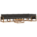 Outdoor-Sofagarnitur mit Kissen 7 pcs Natürlich und Schwarz