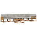 Outdoor-Sofagarnitur mit Kissen 7 pcs Natürlich und Hellgrau
