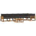 Outdoor-Sofagarnitur mit Kissen 7 pcs Natürlich und Schwarz
