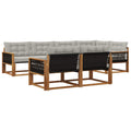 Outdoor-Sofagarnitur mit Kissen 7 pcs Natürlich und Hellgrau