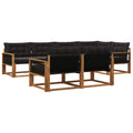 Outdoor-Sofagarnitur mit Kissen 7 pcs Natürlich und Schwarz