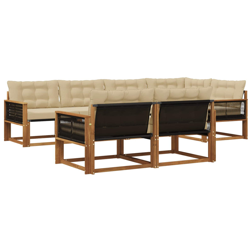 Outdoor-Sofagarnitur mit Kissen 7 pcs Natur und Beige