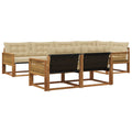 Outdoor-Sofagarnitur mit Kissen 7 pcs Natur und Beige