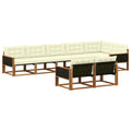 Outdoor-Sofagarnitur mit Kissen 8 pcs Natur und Creme