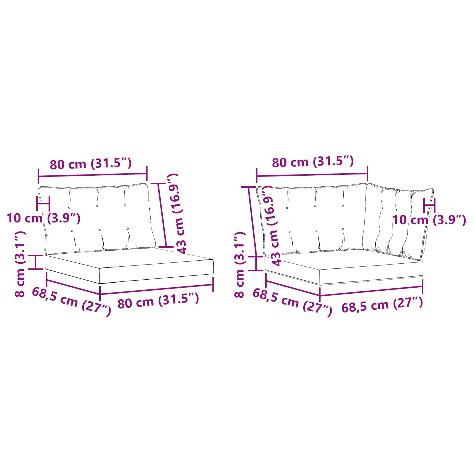 Outdoor-Sofagarnitur mit Kissen 8 pcs Natur und Creme