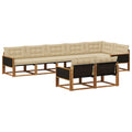 Outdoor-Sofagarnitur mit Kissen 8 pcs Natur und Beige