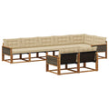 Outdoor-Sofagarnitur mit Kissen 8 pcs Natur und Beige