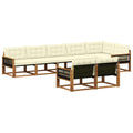 Outdoor-Sofagarnitur mit Kissen 8 pcs Natur und Creme