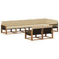 Outdoor-Sofagarnitur mit Kissen 8 pcs Natur und Beige