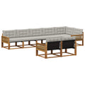 Outdoor-Sofagarnitur mit Kissen 8 pcs Natürlich und Hellgrau