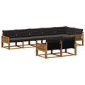 Outdoor-Sofagarnitur mit Kissen 8 pcs Natürlich und Schwarz