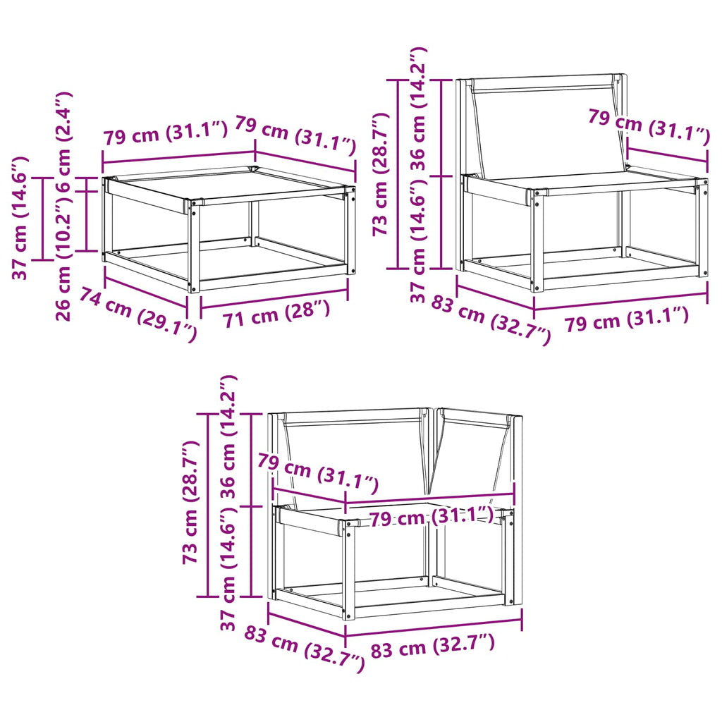 Outdoor-Sofagarnitur mit Kissen 6 pcs Natur und Creme