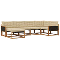 Outdoor-Sofagarnitur mit Kissen 6 pcs Natur und Beige