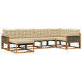 Outdoor-Sofagarnitur mit Kissen 6 pcs Natur und Beige