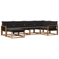 Outdoor-Sofagarnitur mit Kissen 6 pcs Natürlich und Schwarz