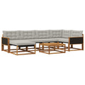 Outdoor-Sofagarnitur mit Kissen 7 pcs Natürlich und Hellgrau
