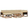 Outdoor-Sofagarnitur 7 pcs Natur und Beige Massivholz Akazie