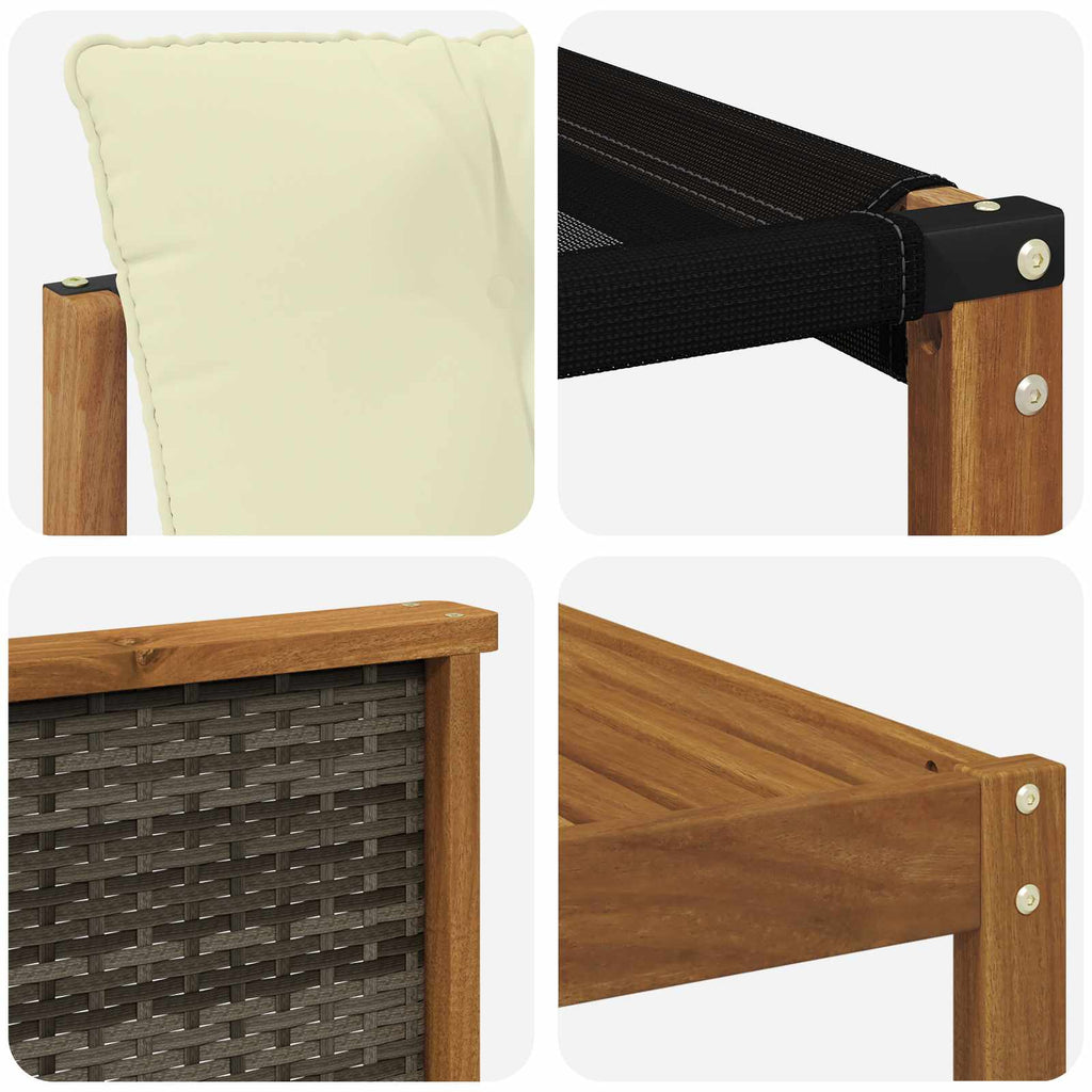 Outdoor-Sofagarnitur 7 pcs Natur und Creme Massivholz Akazie