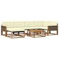 Outdoor-Sofagarnitur 7 pcs Natur und Creme Massivholz Akazie