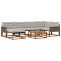 Outdoor-Sofagarnitur mit Kissen 7 pcs Natürlich und Hellgrau