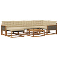 Outdoor-Sofagarnitur 7 pcs Natur und Beige Massivholz Akazie