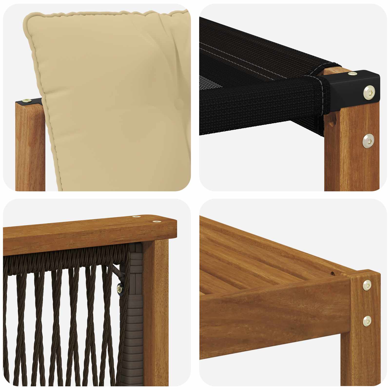 Outdoor-Sofagarnitur 7 pcs Natur und Beige Massivholz Akazie
