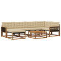 Outdoor-Sofagarnitur 7 pcs Natur und Beige Massivholz Akazie