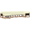Outdoor-Sofagarnitur mit Kissen 7 pcs Natur und Creme